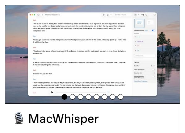 MacWhisper website screenshot for local Mac transcription