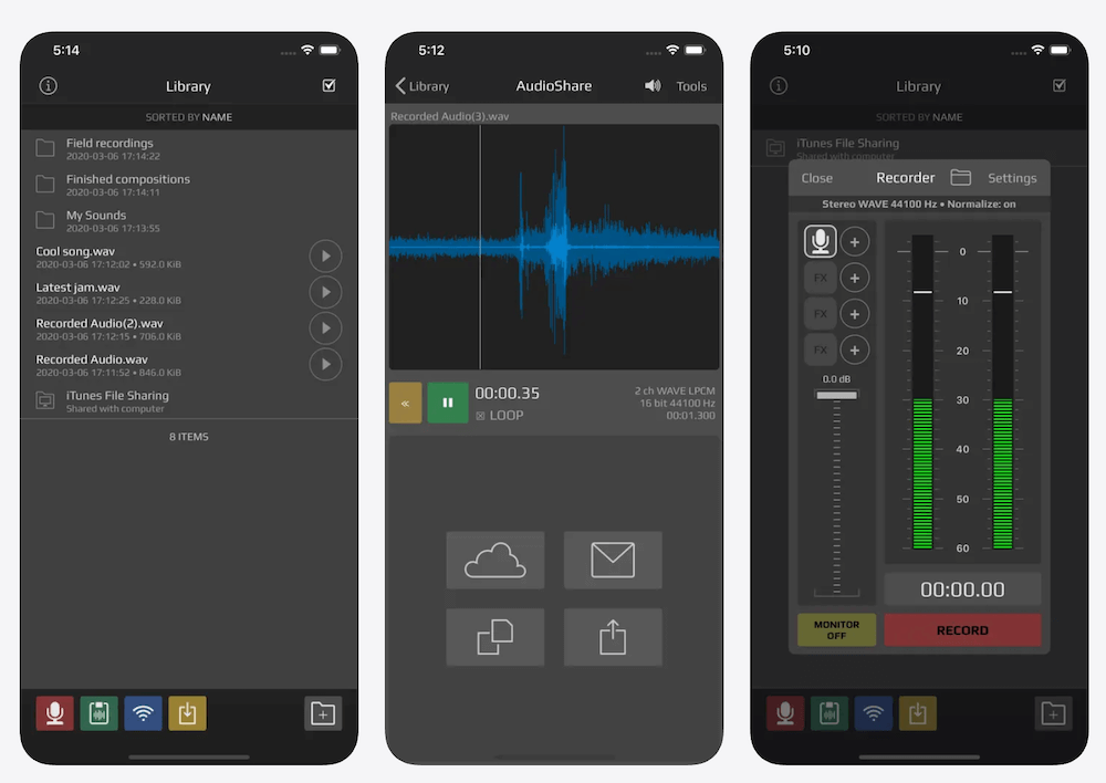 AudioShare - iOS audio recorder and local file manager app