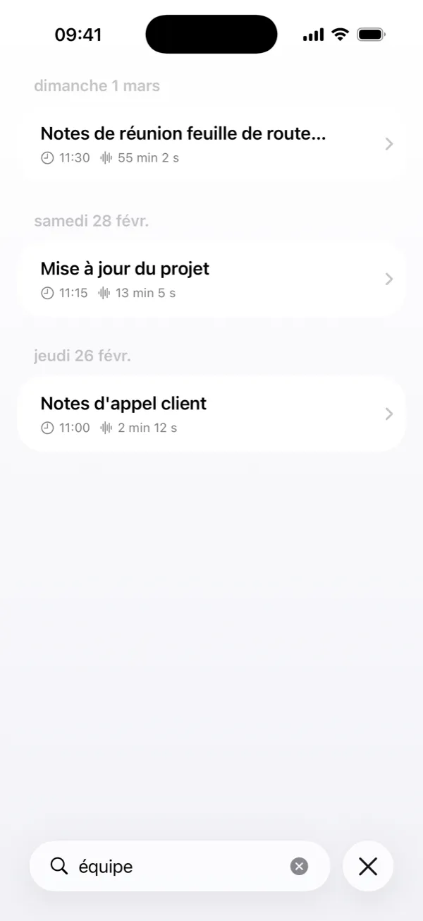 Rechercher un mot dans toutes les transcriptions