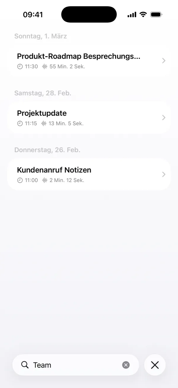 In allen Transkripten nach einem Wort suchen