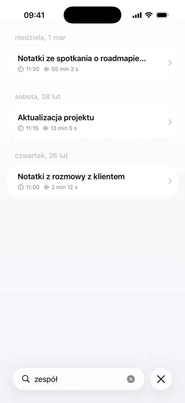 Wyszukiwanie słowa we wszystkich transkrypcjach