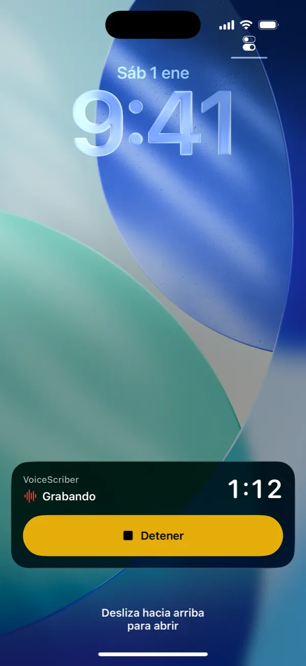 La grabación continúa con el iPhone bloqueado